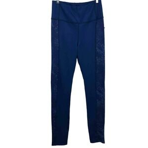 New Anthropologie Daily Practice Blue Leggings Womens Medium Graphic High Rise